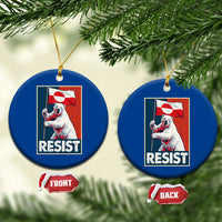 Resist Greenland Polar Bear Holding Flag Art Ceramic Ornament Resistance Political