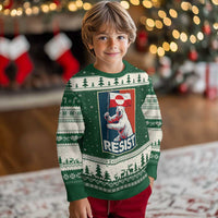 Resist Greenland Polar Bear Holding Flag Art Ugly Christmas Sweater Resistance Political