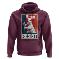 Resist Greenland Polar Bear Holding Flag Art Hoodie Resistance Political