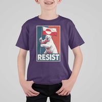 Resist Greenland Polar Bear Holding Flag Art T Shirt For Kid Resistance Political