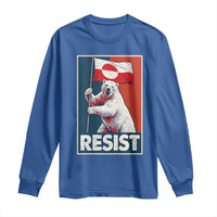 Resist Greenland Polar Bear Holding Flag Art Long Sleeve Shirt Resistance Political