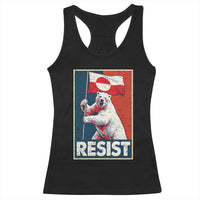 Resist Greenland Polar Bear Holding Flag Art Racerback Tank Top Resistance Political