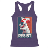 Resist Greenland Polar Bear Holding Flag Art Racerback Tank Top Resistance Political