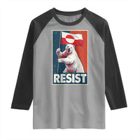 Resist Greenland Polar Bear Holding Flag Art Raglan Shirt Resistance Political