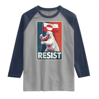 Resist Greenland Polar Bear Holding Flag Art Raglan Shirt Resistance Political