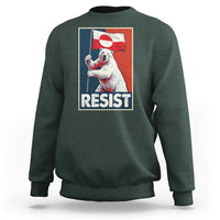 Resist Greenland Polar Bear Holding Flag Art Sweatshirt Resistance Political