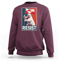 Resist Greenland Polar Bear Holding Flag Art Sweatshirt Resistance Political