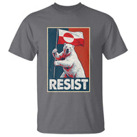 Resist Greenland Polar Bear Holding Flag Art T Shirt Resistance Political