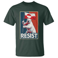 Resist Greenland Polar Bear Holding Flag Art T Shirt Resistance Political