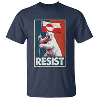 Resist Greenland Polar Bear Holding Flag Art T Shirt Resistance Political