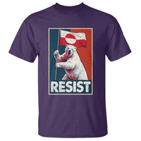 Resist Greenland Polar Bear Holding Flag Art T Shirt Resistance Political