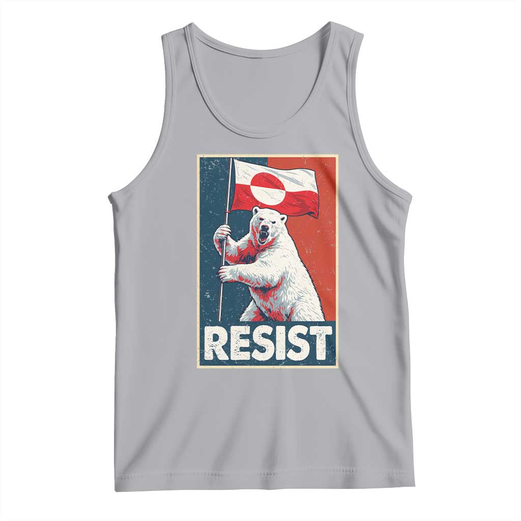 Resist Greenland Polar Bear Holding Flag Art Tank Top Resistance Political