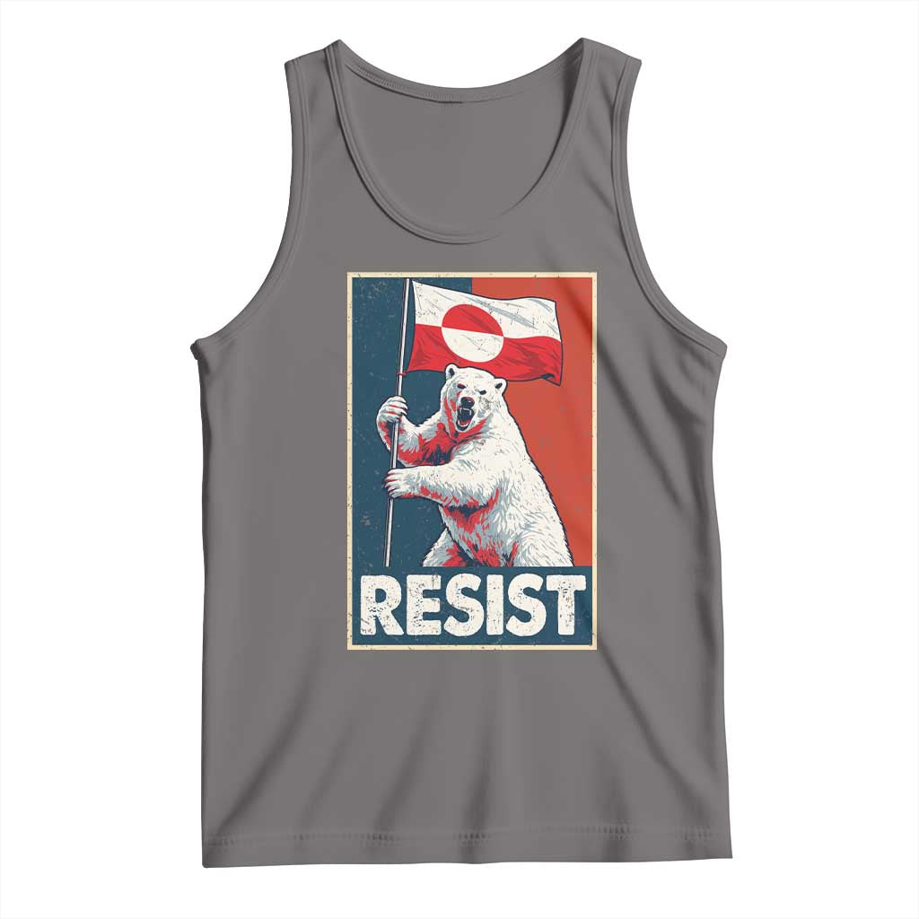 Resist Greenland Polar Bear Holding Flag Art Tank Top Resistance Political