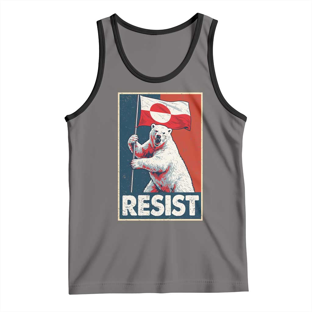Resist Greenland Polar Bear Holding Flag Art Tank Top Resistance Political