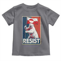 Resist Greenland Polar Bear Holding Flag Art Toddler T Shirt Resistance Political