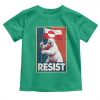 Resist Greenland Polar Bear Holding Flag Art Toddler T Shirt Resistance Political