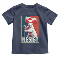Resist Greenland Polar Bear Holding Flag Art Toddler T Shirt Resistance Political