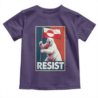 Resist Greenland Polar Bear Holding Flag Art Toddler T Shirt Resistance Political