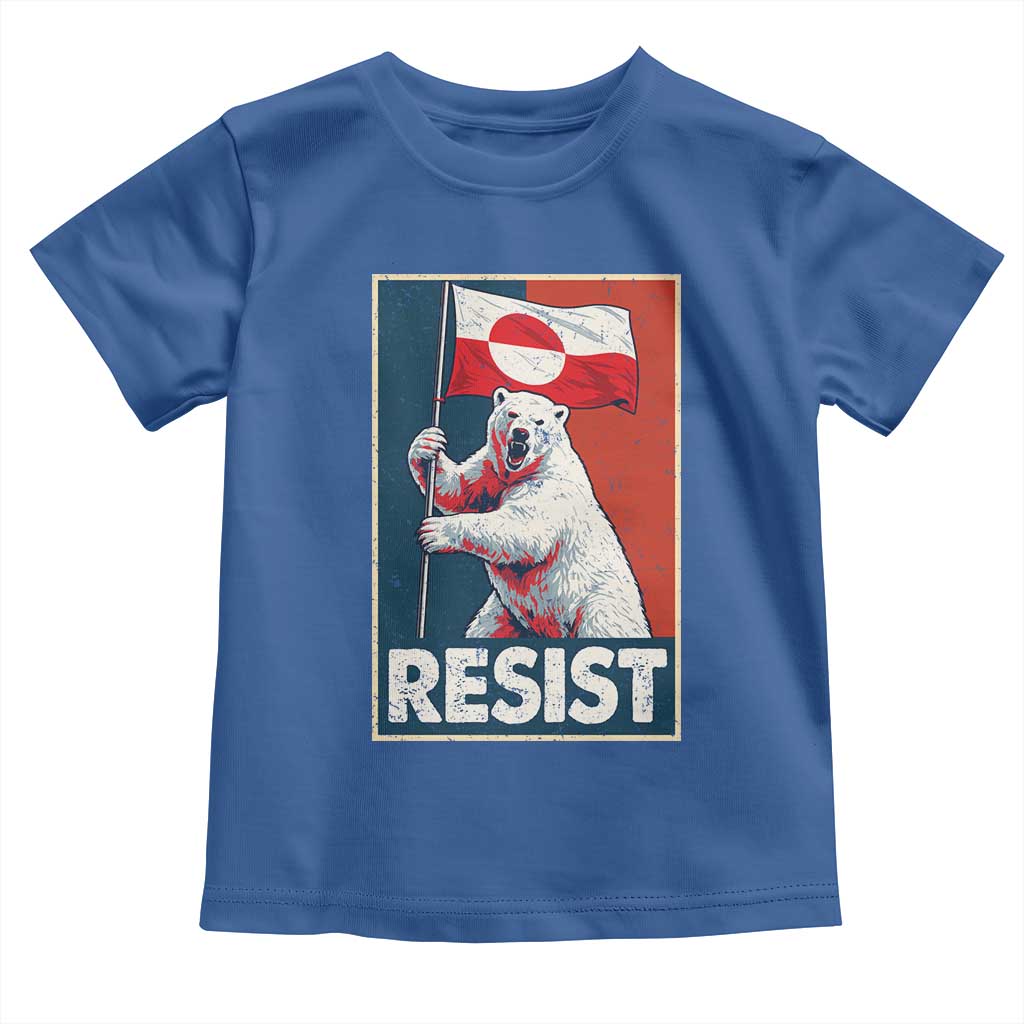 Resist Greenland Polar Bear Holding Flag Art Toddler T Shirt Resistance Political