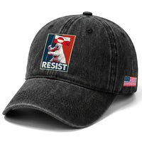 Resist Greenland Polar Bear Holding Flag Art Washed Cotton Baseball Cap Resistance Political