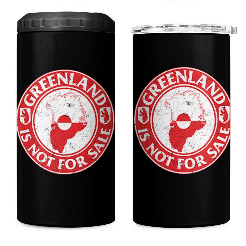 Greenland Is Not For Sale 4 in 1 Can Cooler Tumbler Political Statement Arms of Greenland