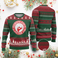 Greenland Is Not For Sale Ugly Christmas Sweater Political Statement Arms of Greenland