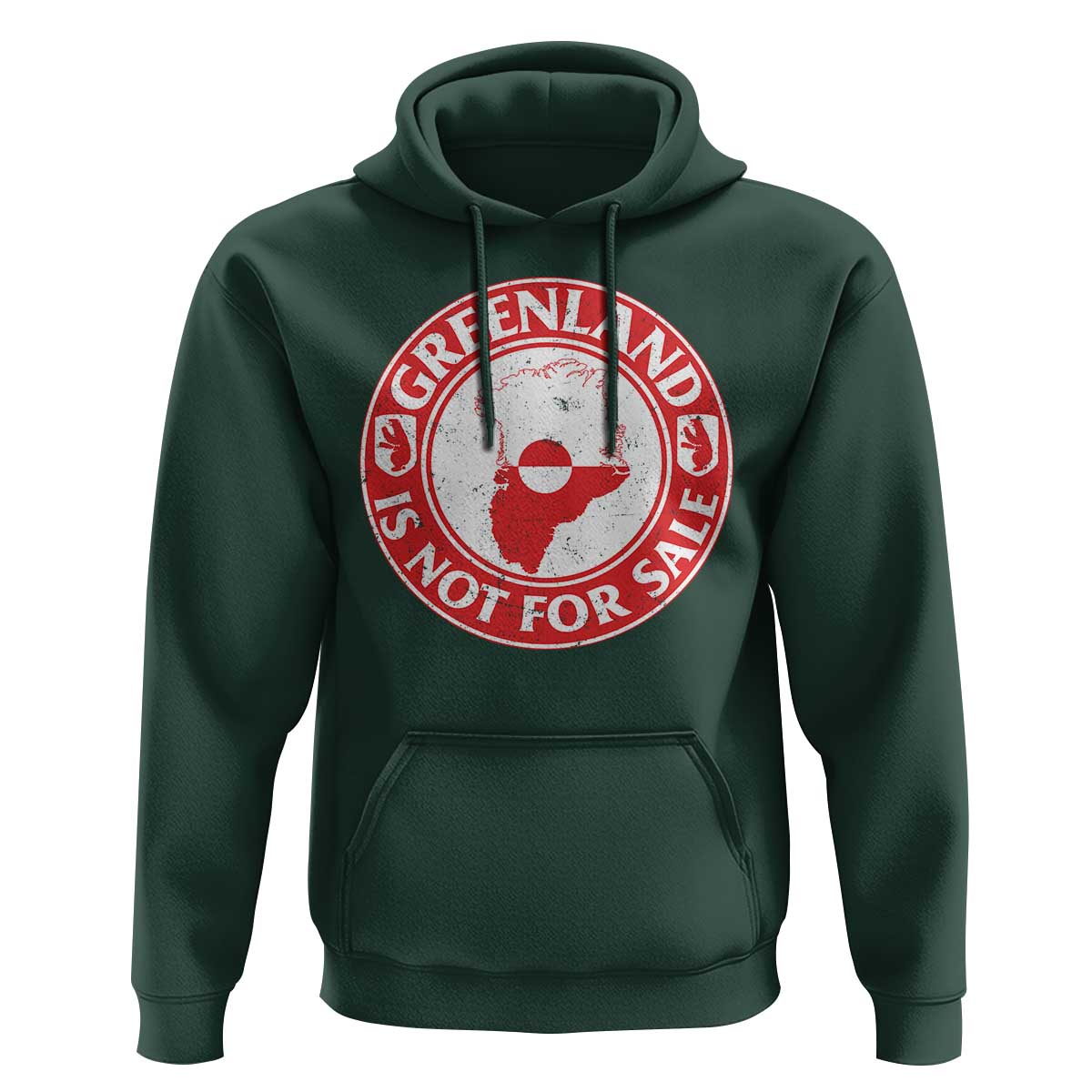 Greenland Is Not For Sale Hoodie Political Statement Arms of Greenland