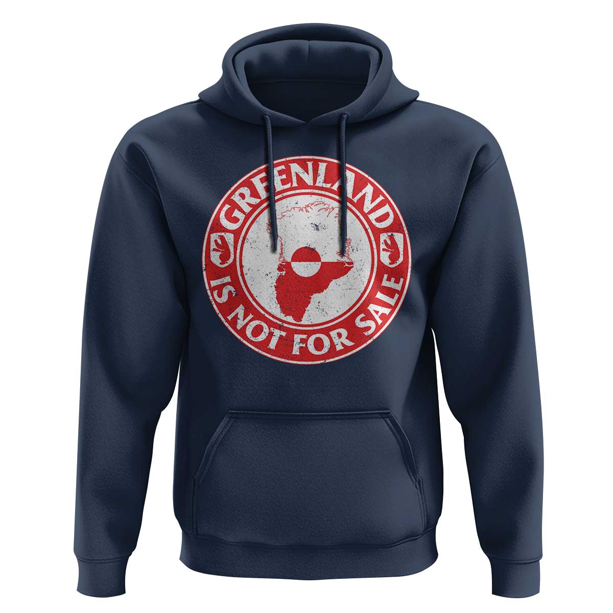 Greenland Is Not For Sale Hoodie Political Statement Arms of Greenland
