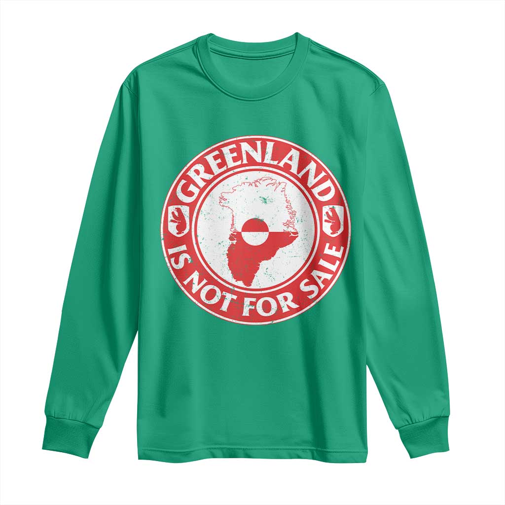 Greenland Is Not For Sale Long Sleeve Shirt Political Statement Arms of Greenland