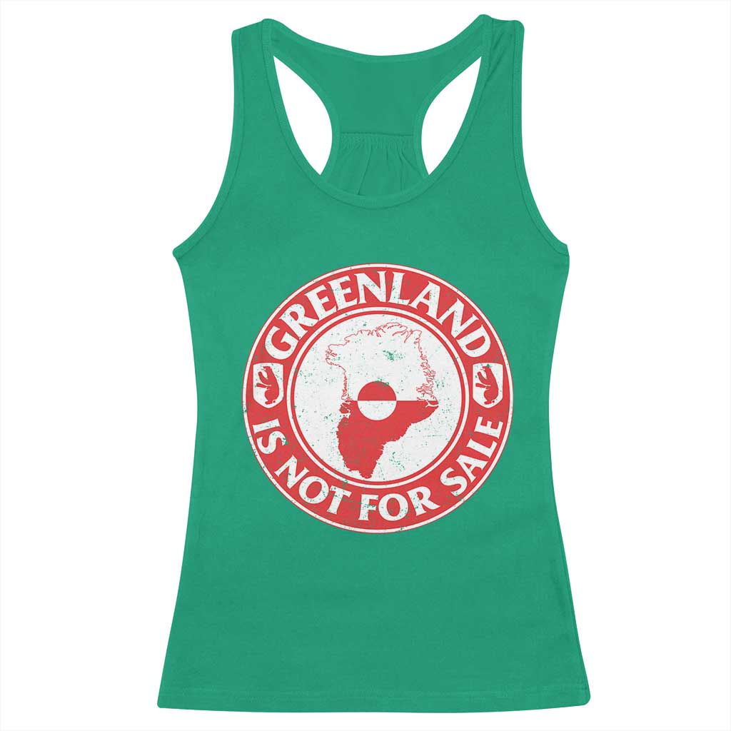 Greenland Is Not For Sale Racerback Tank Top Political Statement Arms of Greenland