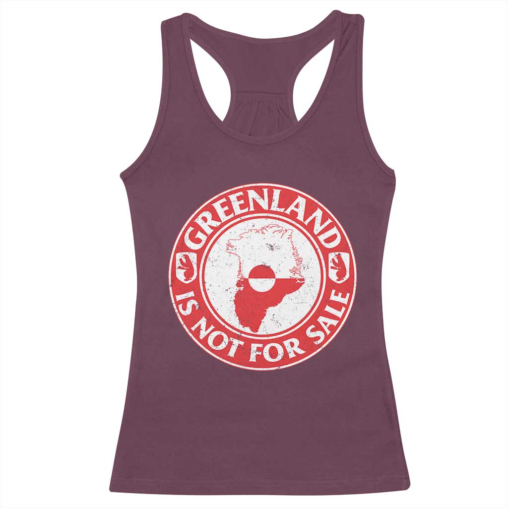 Greenland Is Not For Sale Racerback Tank Top Political Statement Arms of Greenland