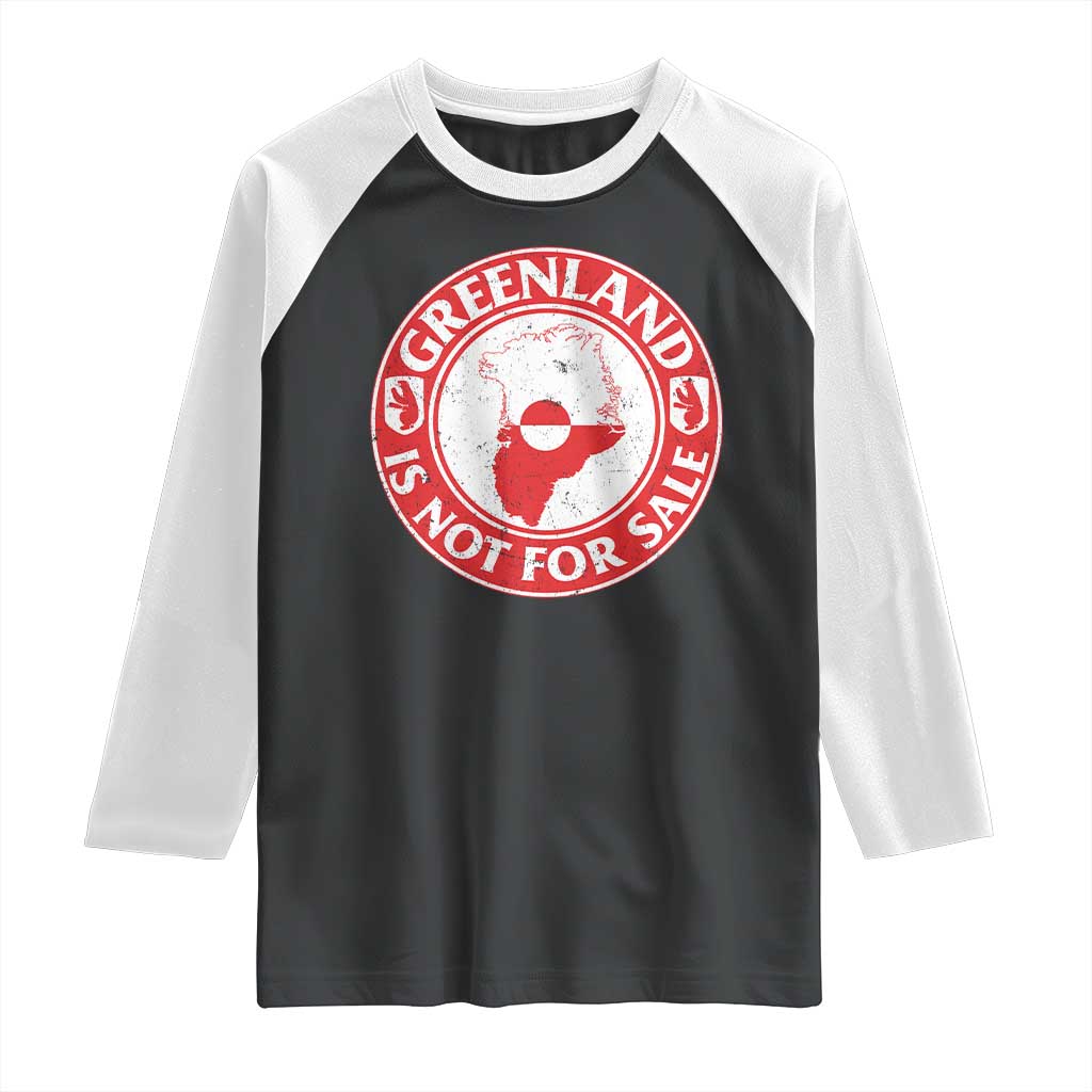 Greenland Is Not For Sale Raglan Shirt Political Statement Arms of Greenland