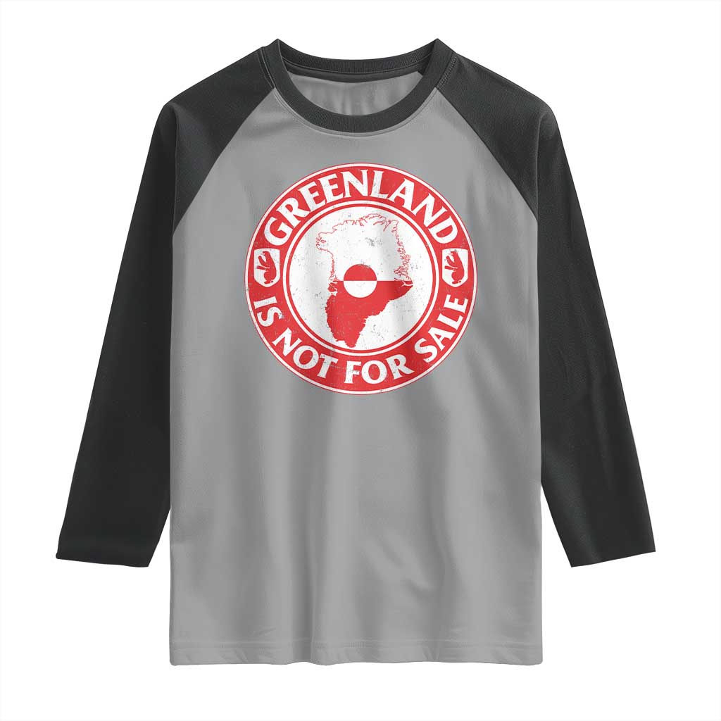 Greenland Is Not For Sale Raglan Shirt Political Statement Arms of Greenland