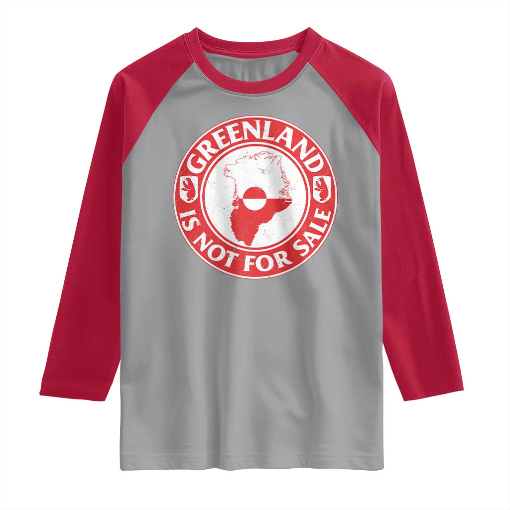 Greenland Is Not For Sale Raglan Shirt Political Statement Arms of Greenland