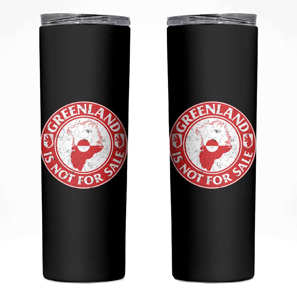 Greenland Is Not For Sale Skinny Tumbler Political Statement Arms of Greenland