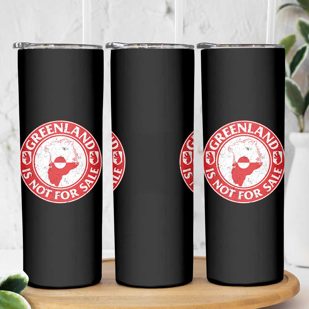 Greenland Is Not For Sale Skinny Tumbler Political Statement Arms of Greenland