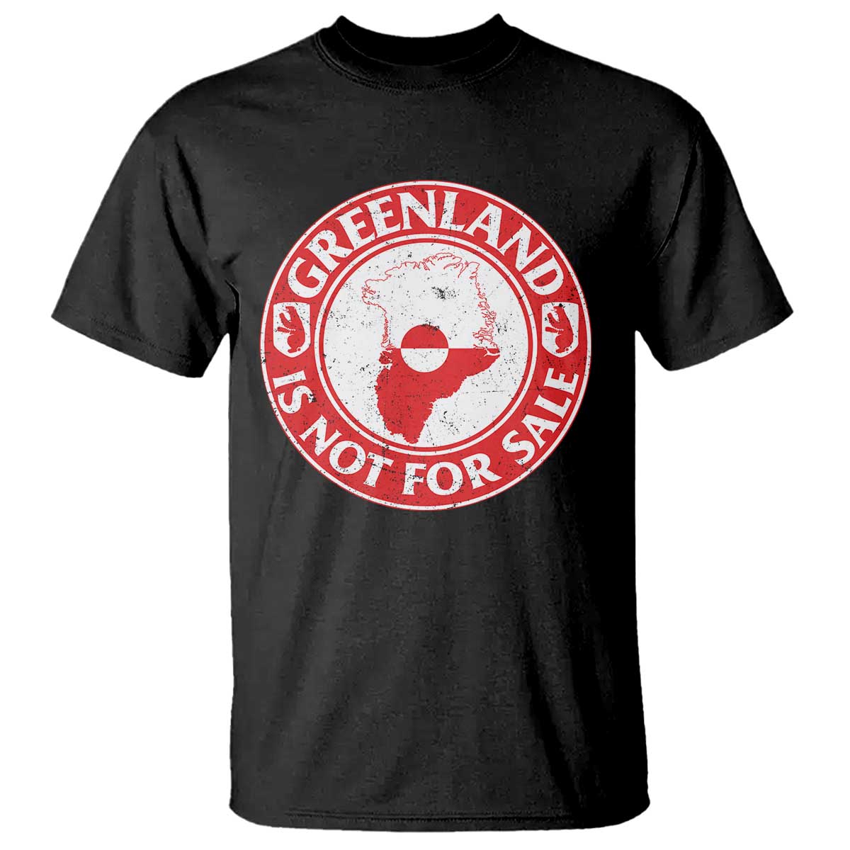 Greenland Is Not For Sale T Shirt Political Statement Arms of Greenland