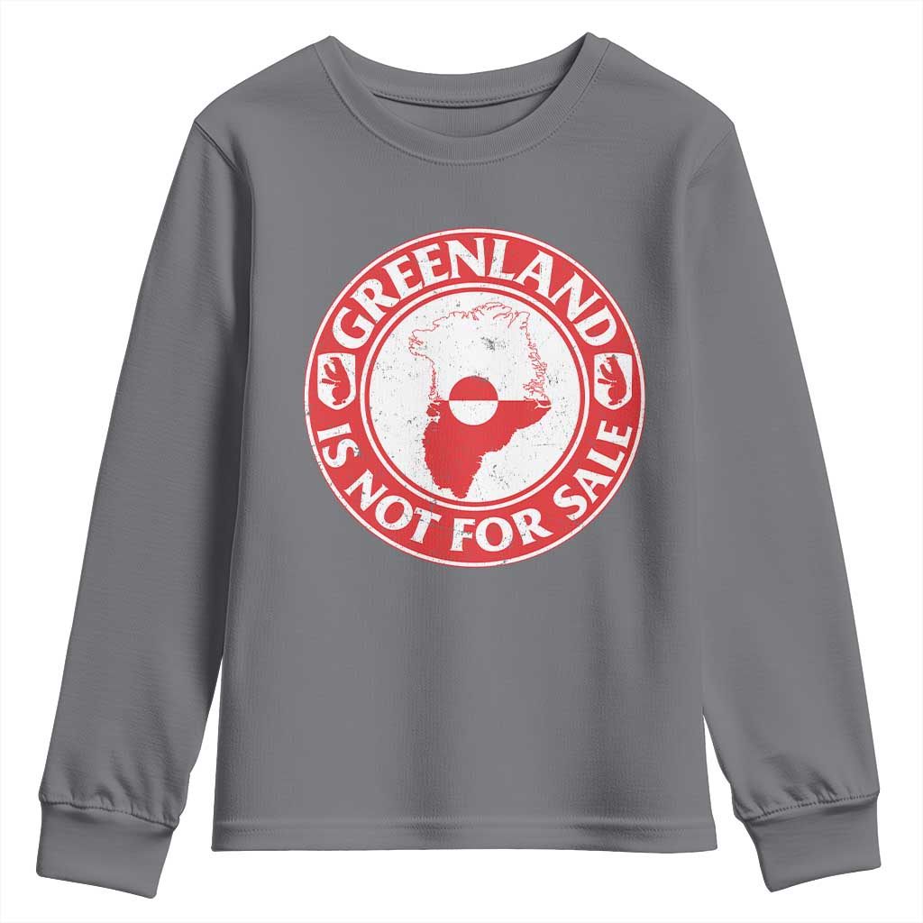 Greenland Is Not For Sale Youth Sweatshirt Political Statement Arms of Greenland