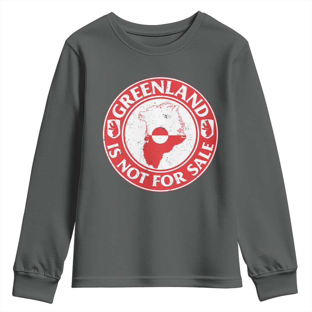 Greenland Is Not For Sale Youth Sweatshirt Political Statement Arms of Greenland
