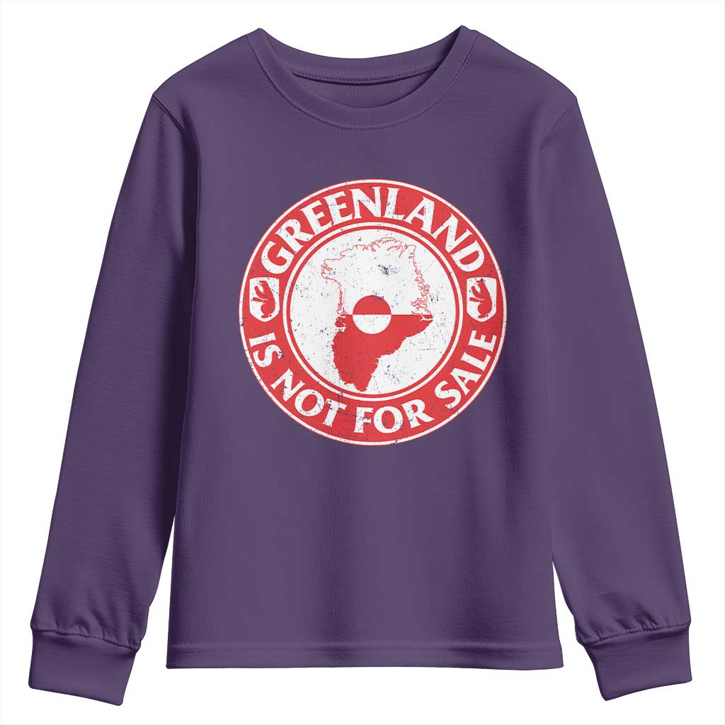 Greenland Is Not For Sale Youth Sweatshirt Political Statement Arms of Greenland