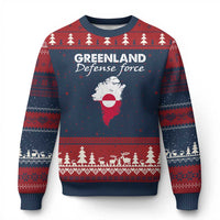 Greenland Defense Force Ugly Christmas Sweater Political Statement Greenland Policy