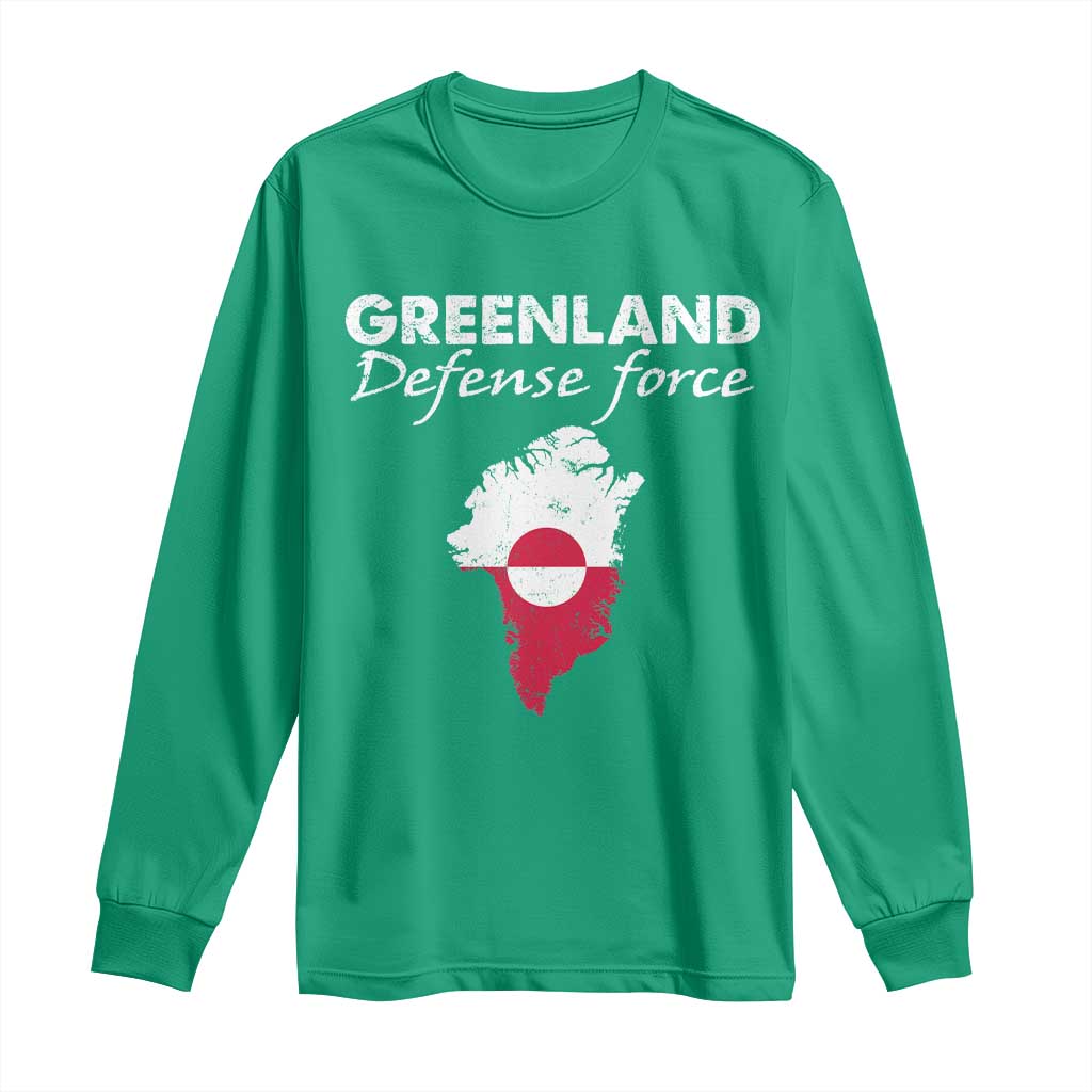 Greenland Defense Force Long Sleeve Shirt Political Statement Greenland Policy