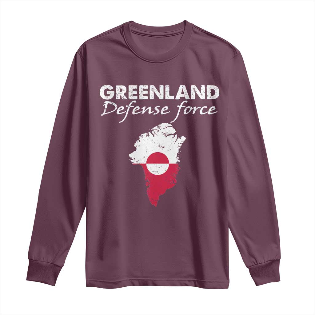 Greenland Defense Force Long Sleeve Shirt Political Statement Greenland Policy