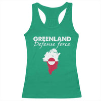 Greenland Defense Force Racerback Tank Top Political Statement Greenland Policy