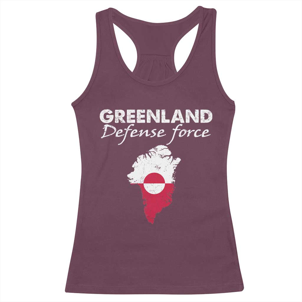Greenland Defense Force Racerback Tank Top Political Statement Greenland Policy
