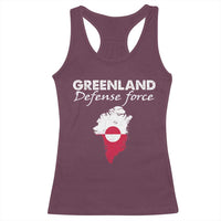 Greenland Defense Force Racerback Tank Top Political Statement Greenland Policy
