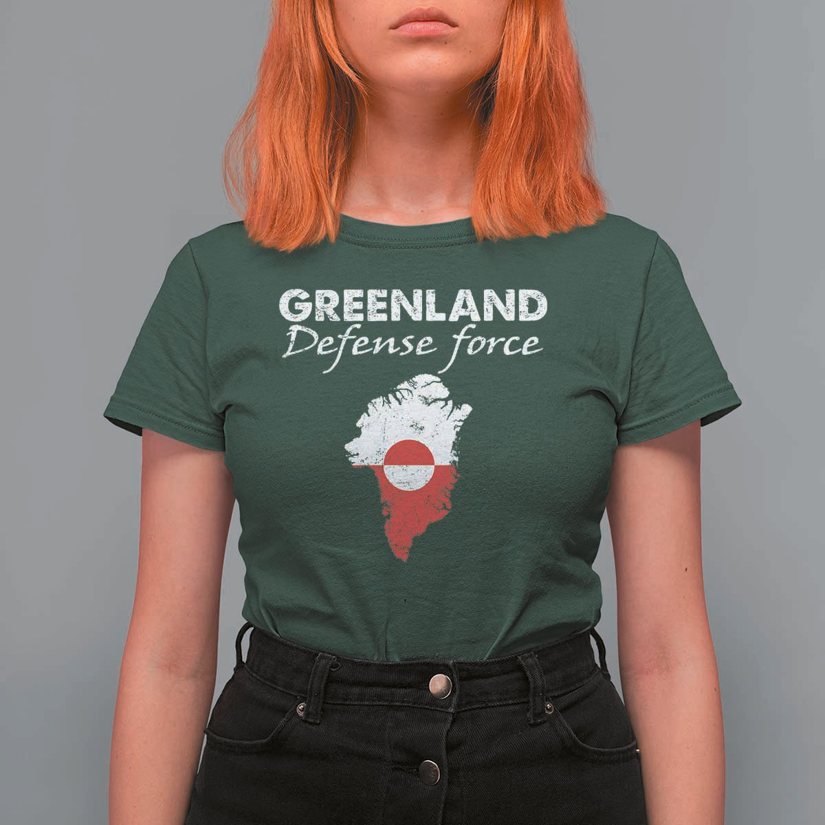 Greenland Defense Force T Shirt For Women Political Statement Greenland Policy