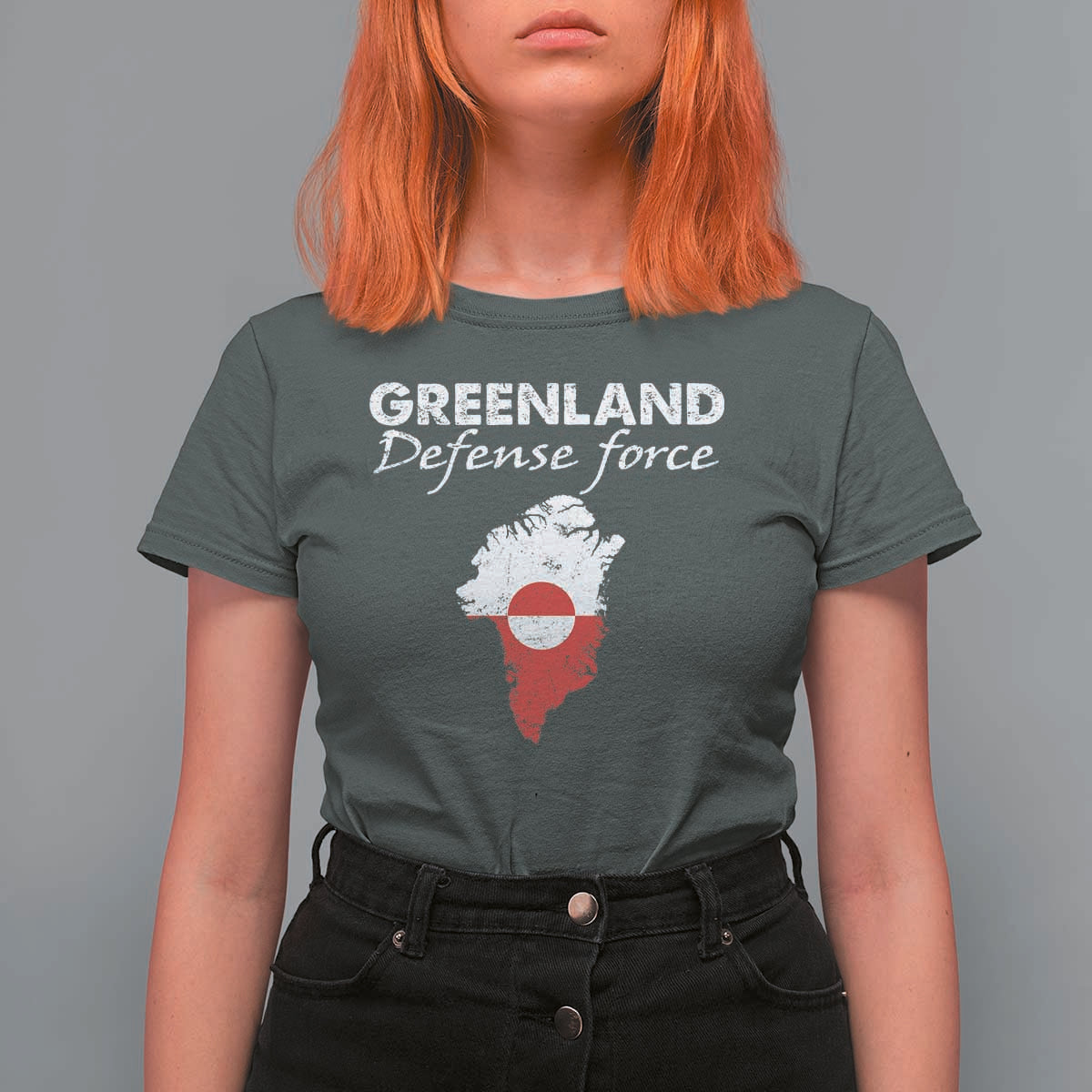 Greenland Defense Force T Shirt For Women Political Statement Greenland Policy