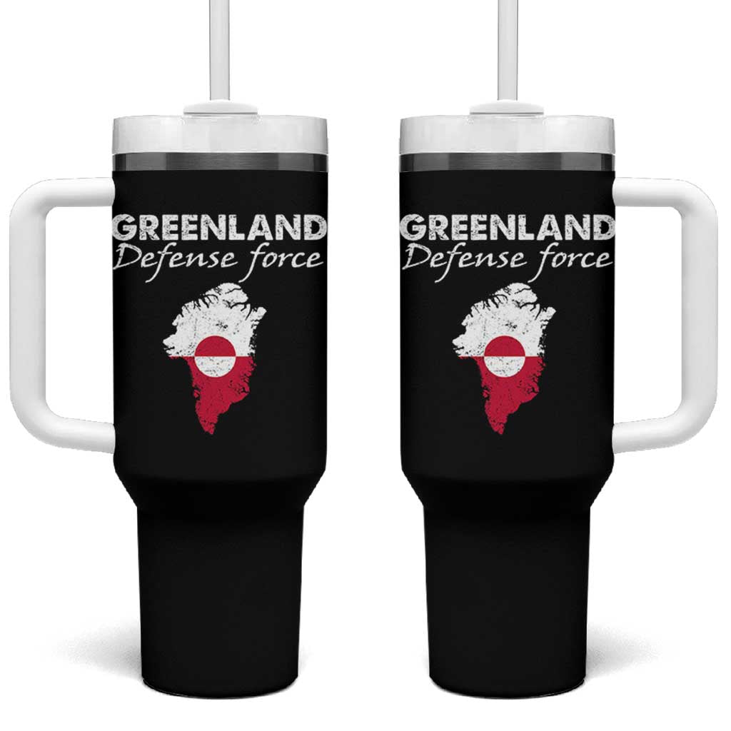 Greenland Defense Force Tumbler With Handle Political Statement Greenland Policy