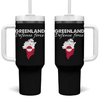 Greenland Defense Force Tumbler With Handle Political Statement Greenland Policy